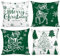 Miaikoe Weihnachtskissenbezüge 50x50 Set von 4 Weihnachtsdekoration Bäume Hirsch Schneemann Frohe Weihnachten Dekorative Urlaub Bauernhaus Kissenbezüge für Urlaub Weihnachtsdekoration (Grün)