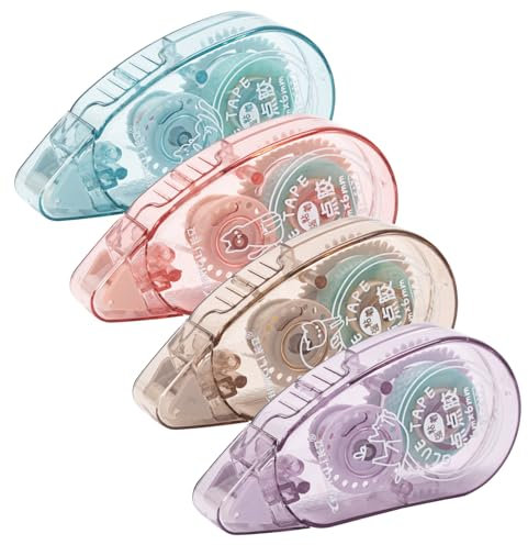 4 Pack Fotokleber, 6mm X 6m kleberoller, Doppelseitiges Klebeband Basteln for Heimschulbüro Scrapbooking Zubehör