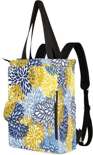 TropicalLife Frühlingsrucksack, Chrysanthemen-Rucksack, Handtasche für Damen, Herren, Kinder, Jungen, Mädchen, Frühlingsblumen, lässiger Rucksack, 13,3 l, Tragetasche, Schultasche, Büchertasche,