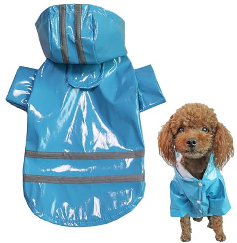 YNYCIPZ Chubasquero Ajustable Capucha Orificio Cuello Tiras Reflectantes Ultraligero (Azul, XL)