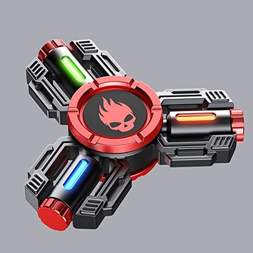 AYUNJIE Fidget Toy Spinner Geschenke für Erwachsene und Kinder, Metall Finger Hand Spinners Sensorik Spielzeug mit leuchtendem Licht, Stress Angst ADHS Relief Autismus Sensorik (A,Rot)