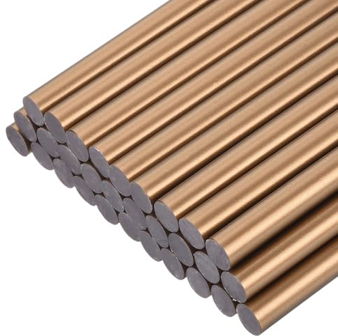 QUARKZMAN 30Pz Mini Bastoncini a Caldo di EVA 11mm x 100mm Sticks Grandi Adesivi per Pistola Colla a Caldo, Bronzo Oro