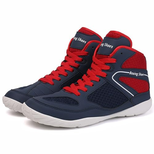 Hiuzylqx Scarpe da Boxe Uomo Stivali da Kickboxing Sanda Fight Fitness Training Antiscivolo Traspiranti Calzature da Competizione comode,A,46 EU