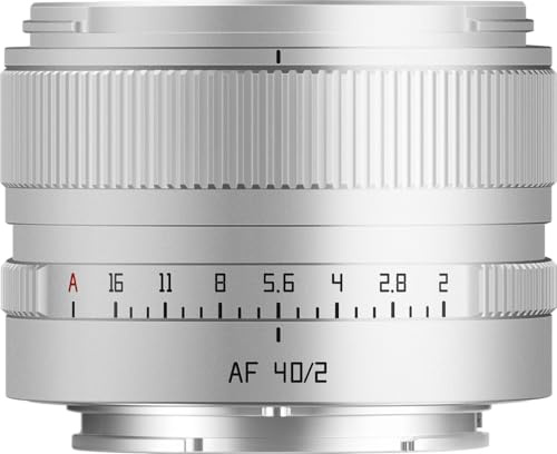 TTARTISAN AF 40 mm F2 FE - Lente de formato completo para Sony E, enfoque automático, lente de cámara compacta y ligera, compatible con cámaras Sony E-Mount (plata)