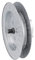 Amig - Puleggia a disco metallico in acciaio zincato per alberi avvolgibili, per nastri da 22 mm, tubi da 57 mm e albero arricciato Ø61 mm, diametro Ø180 mm, argento