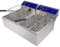 Friggitrice elettrica professionale in acciaio inossidabile con coperchi a doppia vasca 20L 3000Wx2