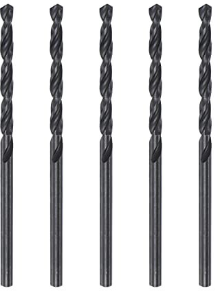 sourcing map 6542 High Speed Steel Straight Shank Twist Jobber Drill Bit, Fully Ground Black Oxide Drill Bits 2.7mm Drill Diameter 61mm Total Length 5 Pcs