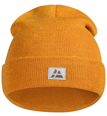 DANISH ENDURANCE Beanie Wintermütze, Recycelt, Senfgelb, One Size