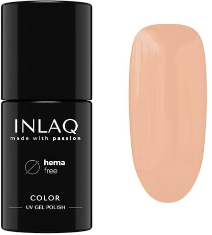INLAQ® HEMA Free UV Nail Polish French Peachy Pink 6 ml - Gel Nagellack frei von HEMA - Gellack UV Lack in verschiedenen UV LED Gel Farben