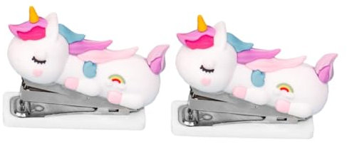 Operitacx 2pcs Cute Hand Stapler for School and Home Office Portable Cartoon Design Ergonomic Grip Capacity for Standard Staples Student Stationery