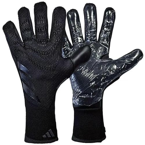 Longjihui Guanti da portiere da calcio, da allenamento, con presa forte, antiscivolo e traspiranti, per adulti e bambini (nero, 7)