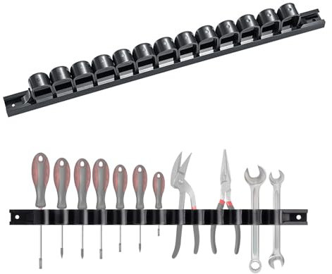 Support Tournevis, Porte Outils Mural, Porte Outils Mural pour Les Pinces et Les CléS pour L'Atelier, L'Abri, le Garage, Peut Contenir Jusqu'à 13 Tournevis ou 6 Pinces
