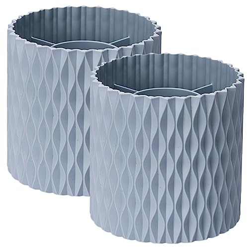 BATHVEVE 2piezas Cubo Giratorio Para Brochas De Maquillaje Organizador De Escritorio Capacidad Para Brochas Cosméticos y Pinceles Para Tocador o Baño Color Azul