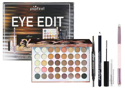 LHLXZQ Set Trucco per Occhi, Kit Trucco Viaggio Completo con Eyeshadow Palette 40 Colori, Mascara, Eyeliner, Matita per Sopracciglia e Pennelli Ombretti, Regalo per Donne e Ragazze Principianti, 06A