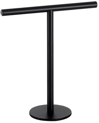 Toallero de mano de pie, estante de acero inoxidable en forma de T, organizador de toallas de baño y cocina, toallero independiente para toallas de mano, soporte duradero que ahorra espacio para uso