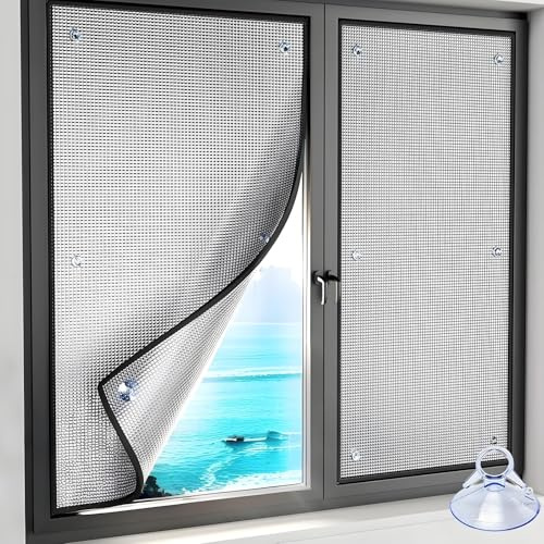 Película Aislante para Ventanas, Protector Solar para Balcony Película Reflectante Anti UV de Aluminio, Interiores Exteriores Vinilo Ventana Deorativos, Privacidad para Hogar Oficina(Black,30x90 cm)