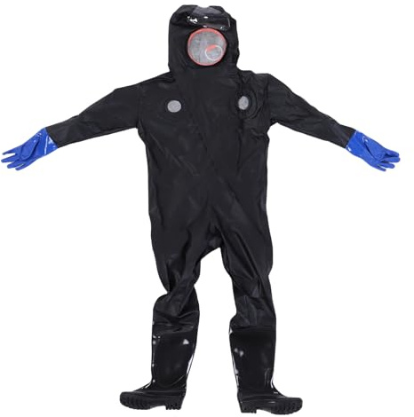 Fockety Traje de apicultor, traje antipicaduras con guantes gruesos y capucha ventilada, conjunto completo de una pieza para apicultores de 175-180 cm, talla 42 XL, sin ventilador