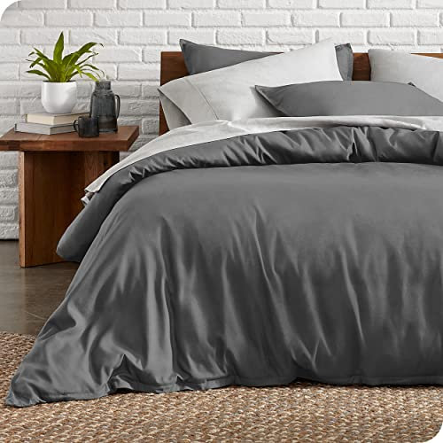 Bare Home King Size Duvet Cover Set - Premium 1800 Ultra-Soft Duvet Cover - Lightweight, Cooling - Includes 2 Pillowcases (Grey)