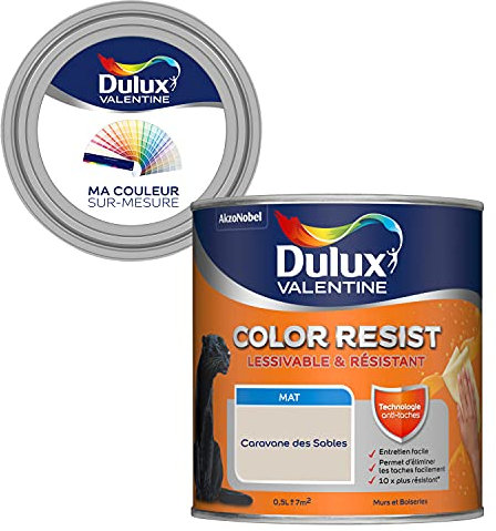 Ma Couleur Sur-Mesure par Dulux Valentine – Peinture Intérieure Murs, Plafonds, Boiseries - Palette Sens, Pièce à Vivre Mat, Caravane Des Sables , 0,5 L
