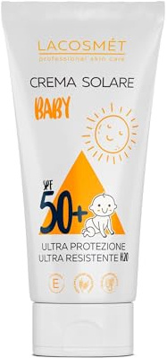 Lacosmét Baby Solkräm SPF50+ - 200 ml - Ultra Protection - Ultra Resistent - Anti-Sand - Solskydd - Kropp och ansikte