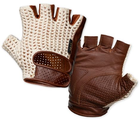Portland Design Works 1817 Cycling Gloves - Unisex Fingerless Biking Gloves, Biking Accessories, Natural/Brown, Large