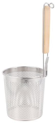 Housoutil Colador de fideos, cesta de malla para pasta, espaguetis, cuchara de colador de fideos, cuchara asiática de cocina con mango para albóndigas, hervir alimentos fritos profundos