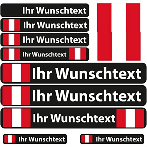 INDIGOS UG Fahrrad Aufkleber Peru - 13 Fahnenaufkleber glatt - Sticker selbst gestalten - Fahrrad - Auto - Motorrad - Namensaufkleber wasserfest personalisiert - Wunschtext