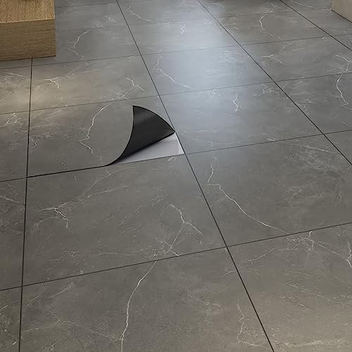 10 Stücke Selbstklebend Bodenbelag, Wasserdicht Verschleißfest Rutschfeste Wasserdicht Schneidbar Fliesenoptik Bodenfliesen für Küche Wohnzimmer, PVC Bodenbelag 30cm×30cm (A)