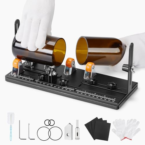 Fixm Premium Glass Bottle Cutter Kit - Versatile Tool for Round & Square Bottles, Enhanced Cutting Precision