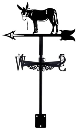 MagiDeal Veleta de Burro, Adorno de Burro, artesanía, indicador de dirección del Viento, Veleta de Metal para Animales, para jardín, Patio, Granja