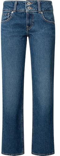 Pepe Jeans Jean Droit pour Femme, Bleu (Denim - EE3), 26W/30L, Bleu (Denim - Ee3), 26 W/30 L