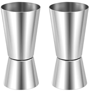 2 Pcs Spirit Measure, Shot Measures for Spirits, Alcohol Measure for Spirits, Drink Measures for Spirits, Stainless Steel Double Spirit Measures 25ml 50ml for Bar Home Wine Measurements