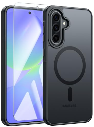 FNTCASE för Samsung Galaxy A36-5G fodral: för Samsung A56 5G mobiltelefonfodral magnetiskt matt fodral robust stötsäkert – militär klass fallsäkert hård baksida, anti-fingeravtryck skyddsfodral