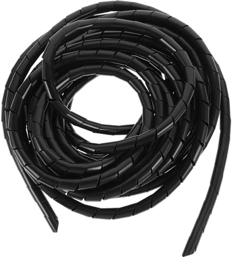 jojofuny Gaine De Câble Spirale 10 Mm 8 m Enrouleur De Câble Spiralé pour Bureau Industriel Maison Pliable Noir Robuste