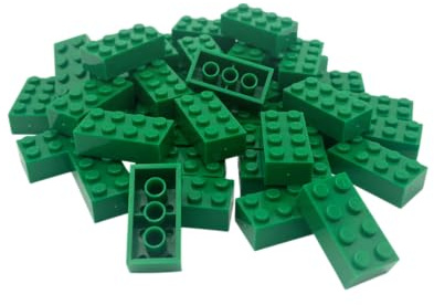 brick1 - Mattoncini Costruzione 4x2 Compatibili, Pezzi da Costruzione per Bambini e Adulti (Verde) 250 pezzi