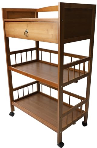 Yctze Carro de Servicio Móvil con Ruedas Giratorias - Mesa Auxiliar de Almacenamiento Multiusos para Uso Doméstico, Elegante Aparador Carro de Mesa de Té con Amplia Capacidad, Reuniones y Comodidad