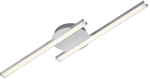 Briloner Leuchten - Plafoniera LED con Due Barre Luminose, 2x6W 2x480Lm, Luce calda 3000K, Lampada da soffitto per Camera da Letto, Soggiorno, Cucina o cameretta dei Bambini, Metallo color alluminio