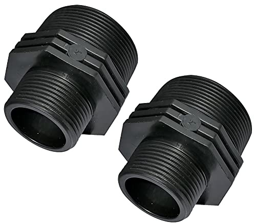 AERZETIX - Lot de 2 Réductions à Visser Mâle/Mâle - Filetage 1 1/4x2 - en Plastique - Mamelons Réduits à Raccord Fileté - PN 6 Bars
