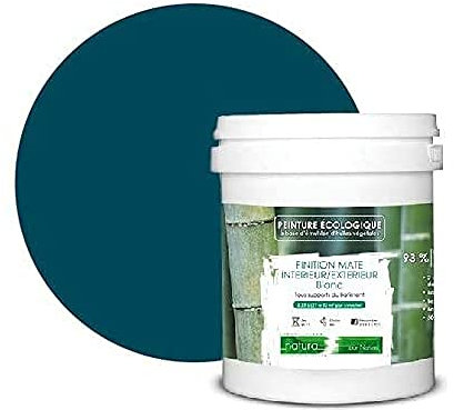 BOX DECO COULEURS Peinture naturelle écologique intérieur extérieur aspect mat Natura - 1L, Bleu Canard