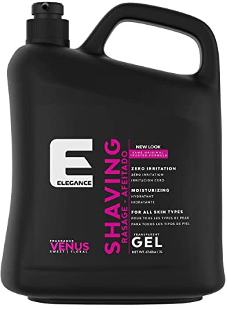 E Elegance Barber Accessories - Transparent Shaving Gel For Men Or Women, Sweet/Floral Venus Fragance - The Ultimate Shaving Solution For A Smooth, Irritation-Free Experience, 4.2 Pound