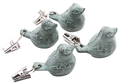 Table Cloth Weights for Outdoor Tables, Bird Shaped Weight Pendant, Antique Cast Iron Tablecloth Weights for Home, Garden, Parties, Camping, Picnics, 4