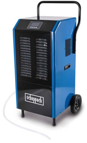 Scheppach Luftentfeuchter DH8000x Bautrockner elektrisch Baustellentrockner | 80L / Tag | Raumgrößen 70-100 m² | 1250W & LCD Display | Vollautomatische Frostschutzkontrolle | Raumentfeuchter