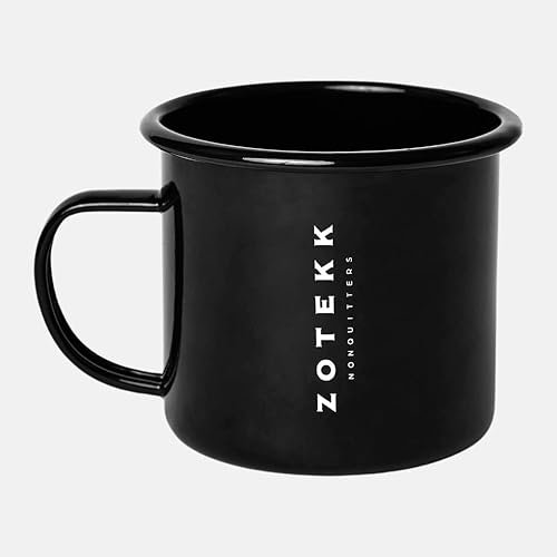 ZOTEKK | 2 Retro Camping Mug | Schlagfester Kaffeebecher mit spülmaschinenfester Emaille-Oberfläche | Leicht & Tragbar | 450ml - Black