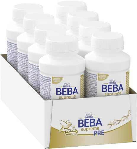 BEBA SUPREME PRE Anfangsmilch trinkfertig, von Geburt an, nur Laktose, ohne Palmöl, 8er Pack (8 x 200ml)