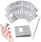 Soodyoow 200 Stück Nail Polish Remover Wraps Pads, Neonail Remover und 1 Stück Nagelhaut Schieber, Aluminiumfolie Neonail Entferner, Hilfsmittel zum Einfachen Nagellackentferner