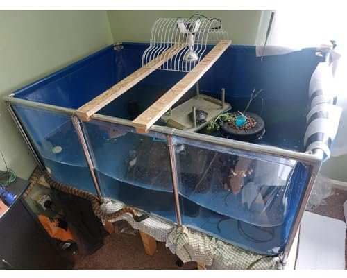 Großes Aquarium aus PVC/Canvas, Rahmenbecken mit klarem Fenster, Flexibles Becken für Schildkröten, Kois/Goldfische, leicht zusammenzubauen (50 x 40 x 30 cm)