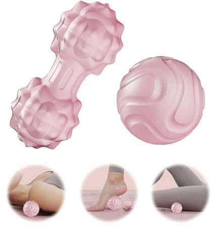 Massageball Triggerpunkt Drücker, 2 Stück Faszienball Set, Trigger Point Release Lacrosse Ball, Kompakter Und Tragbarer Faszienbälle für Faszientraining DurchfüHren, Linderung Muskelkater, Rosa