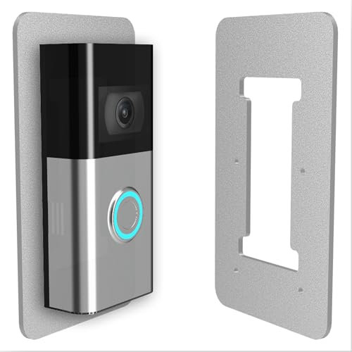 Mars Outpost Placa de pared Compatible con Battery Video Doorbell Plus/Pro y Doorbell 1/2/2. Gen/3/3 Plus/4 (Grey Metal)