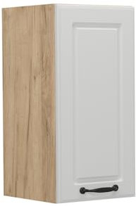 Vicco Hängeschrank R-Line, hängender Küchenschrank, Weiß Landhaus, 30 cm