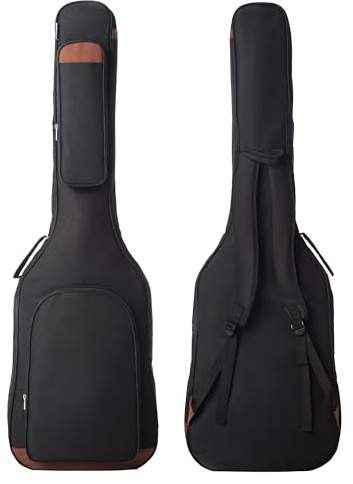 audioShark Bass Guitar Bag, 8mm Padded Gig Bag Backpack, Soft Black Bass Case, Ample Storage, Professional Design by US-Based Musicians, Durable and Lightweight, Perfect for Travel and Performances